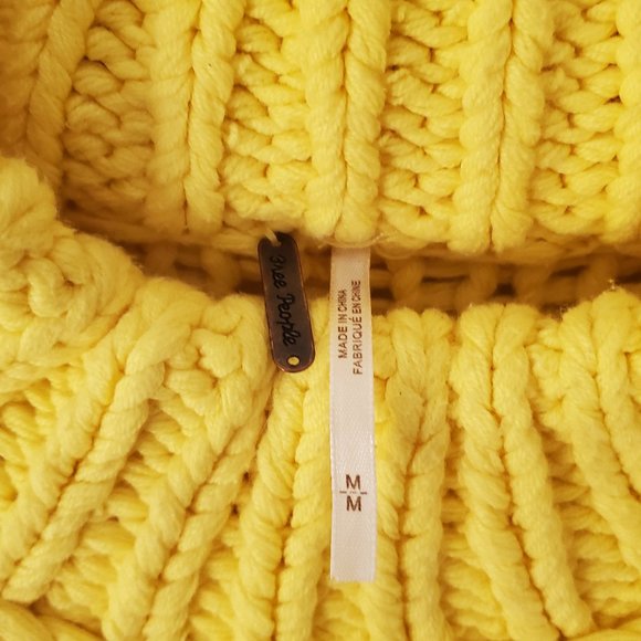 Free People Yellow My Only Sunshine Sweater - Size Medium - Picture 3 of 5